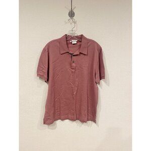 Brioni Polo Shirt Mens XL Red Sustainable Made In Italy Button Cotton Classic